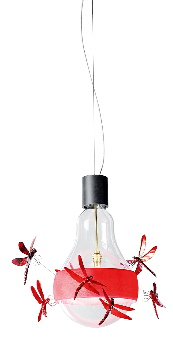 Romantic: the limited edition lamp J.B. Dragonfly (2012) is surrounded by a swarm of whirring hand-made insects
