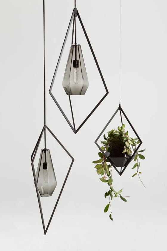 Graphite pendant lamps by Farrah Sit