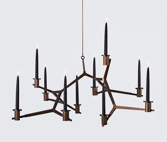Agnes candelabra hanging 10 candles bronze von Roll & Hill