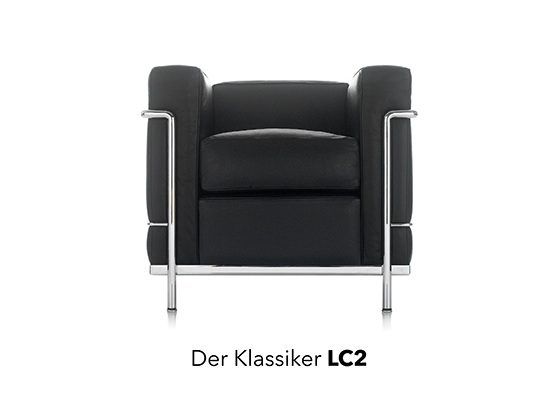 The chair of the century: with its cubic shape and the separation of upholstery and frame, the LC2 armchair stands for the functionalism of classic modernism. It offers not only great design, but also a great deal of comfort when sitting