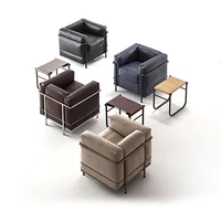 Soft colours and matte finishes allow the LC series on the occasion of the anniversary to come across as surprisingly warm and cosy. With covers made of fabric and natural leather, the armchair comes surprisingly close to its original look of 1928