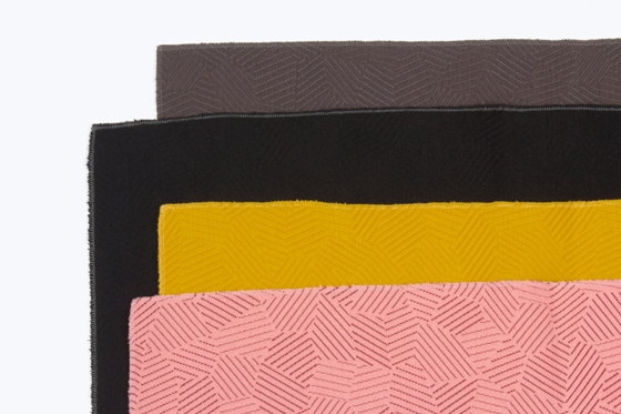 Recent partnerships have seen Willenz secure his reputation as a designer of archly graphic textile products.  Shown here, his ‘Grades’ rugs for Chevalier Edition and ‘Razzle Dazzle’ textile collection for Febrik…