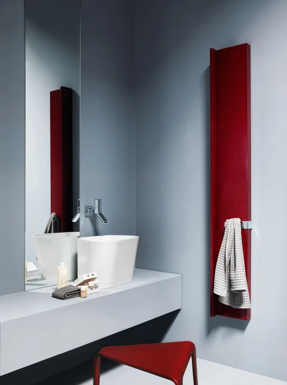 Supported by a line of accessories that include shelving and heated towel rails, ‘Rift’ is ideal for specification in a range of spaces, including living rooms, bedrooms and bathrooms; photo: Max Zambelli