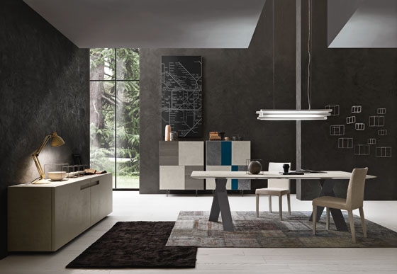 The new trend is to showcase single pieces of furniture in a living room furnished with personality and creativity. This is achieved with the help of an exhaustive range of refined finishes. Sideboards, in particular, stand out