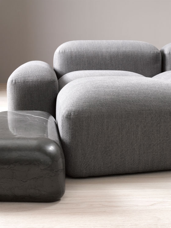Lapis is the signature launch by new furniture brand Amura. Designed by art director Emanuel Gargano, the modular system can be put together to create seats and sofas of different sizes and styles