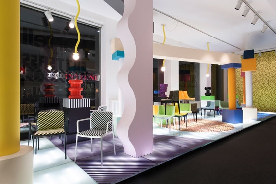 Designed by long-term Kartell collaborator, architect and designer Ferruccio Laviani, a special exhibition of the manufacturer's tribute to Memphis will be on show at the Kartell flagship stores in Cologne, Paris and Stockholm during the spring fairs