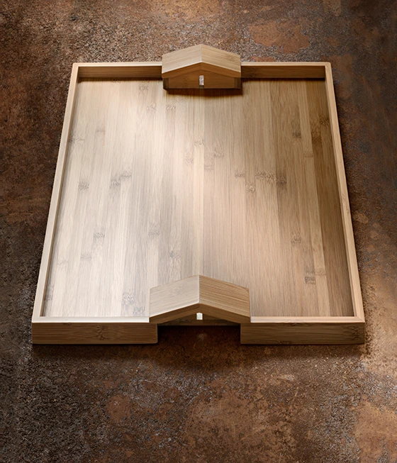 <b>Quattro muri e due case</b> (Bamboo wood) for Alessi, 2014 - Photo © Santi Caleca