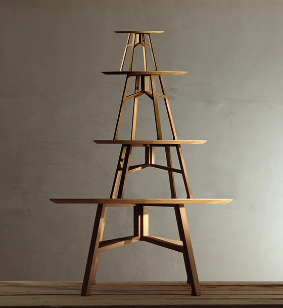 <b>Benedetto</b> tables (natural oak) by Michele de Lucchi with Davide Angeli for Produzione Privata, 2007 - Photo © aMDL