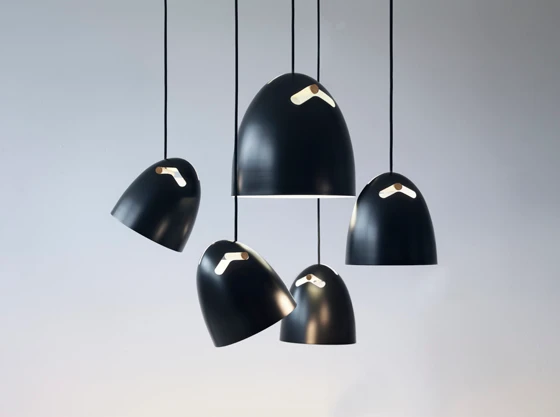 Designed by Thomas Holst Madsen, the Bell+ pendant light sums up Darø’s belief that products should be clever and surprising. Its simple aluminum shade is suspended on an oak bar and can be tilted, allowing the direction of light to be changed