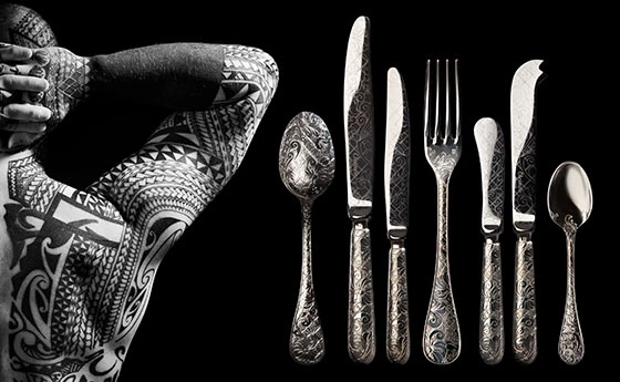 Jardin d'Eden cutlery for Christofle