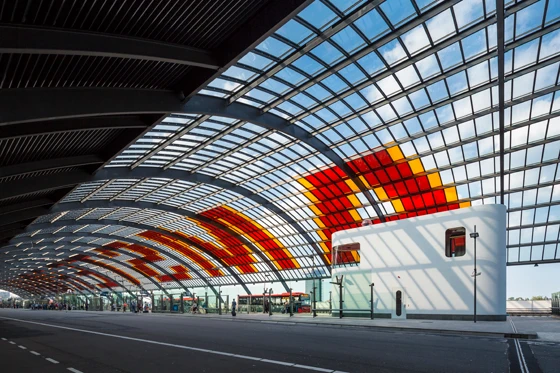A two-storey, 80-square-metre building for bus drivers at Amsterdam's Central Bus Station, courtesy of Benthem Crouwel architects, houses within its modest footprint a canteen, workspace, storage and toilets. Photos: Jannes Linders