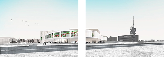 Campus RTS, Lausanne,  Switzerland, 2014, collages