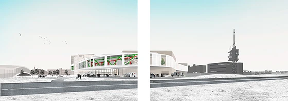 Campus RTS, Lausanne,  Switzerland, 2014, collages