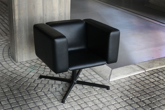 The new TAB club armchair for premium office-furniture brand Bulo, with fixed and swivel base