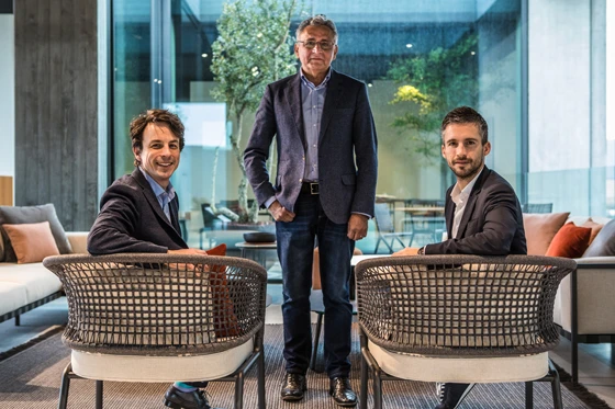 Tribù remains a family business, with Lode De Cock (centre) advising his sons Koen (left), who is the firm’s CEO, and Tom (right), who is sales and marketing director. With more than 50 employees, the company is now a global operation