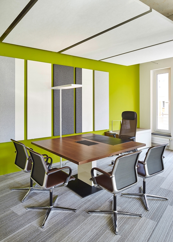 Neben der reinen Funktionalität verfügen acousticpearls Akustikpaneelsysteme  über ein hohes Mass an ästhetischer Integrierbarkeit, das heisst, sie sind maximal flexibel in unterschiedlichsten Kontexten einsetzbar. Foto: Andrea Hirsch