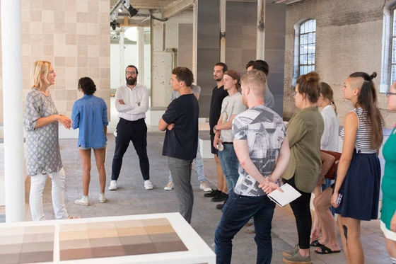 The design students from MAFAD visiting Mosa to get inspired by the collection