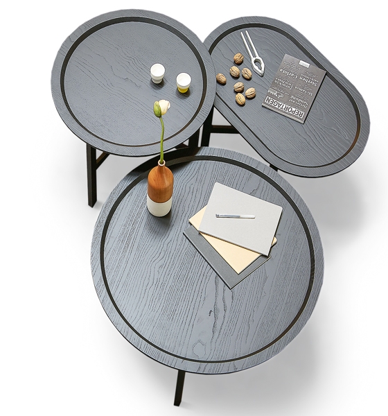 Practical: the pli coffee table with folding solid wood frame, designed by Florian Hauswirth