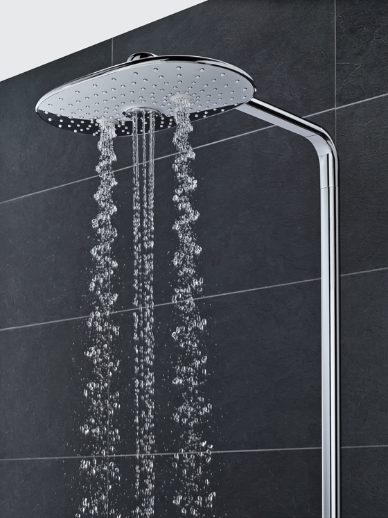 Grohe’s award-winning SmartControl system takes a cue from AV consumer products with its intuitive push-button controls and multi-spray functionality, making for a dynamic, customised shower experience for users