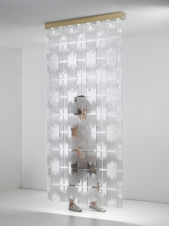 New ideas from Fabbian for cast glass tiles