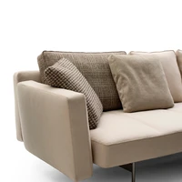 The B&B Italia textile collection offers numerous options for upholstery, ranging from six classic soft Italian leathers to natural linens and finely woven wools. Customers can opt for subtle neutrals or brighter tones