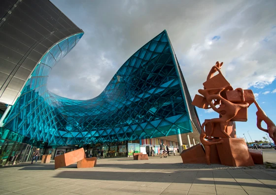 The Emporia Shopping Mall in Sweden, designed by Wingårdh. It won the 2016 Vanceva World of Color award in the Exterior category