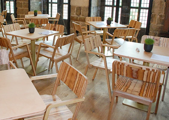 Original Eiermann table, Egon Eiermann 1953, Mr. Square chair, Mr. Round swivel stool, Stak container, Bazar coatrack (top). Pip (middle). Prater chair (bottom). Photos: Peter Schumacher, Stuttgart. noA, Brussels