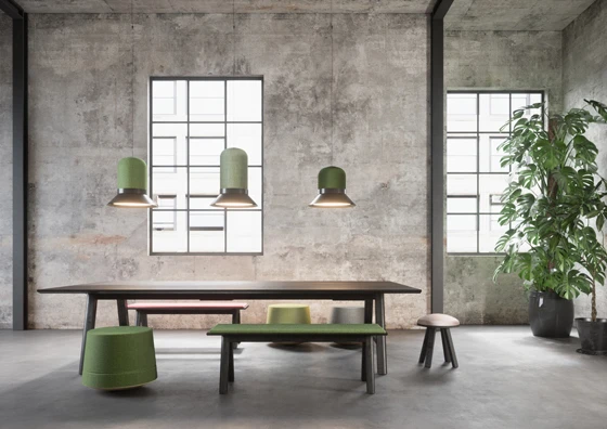 Acoustics experts BuzziSpace's new acoustic lighting collection works as hard as you do, helping create altogether more friendly and productive work environments. Shown here: BuzziHat, designed by Alain Gilles