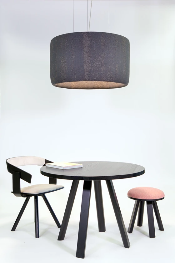 The cylindrical form of BuzziProp (top) and BuzziJet (above), designed by BuzziSpace’s in-house design team, allows sound waves to bounce back-and-forth within the radius of its circular body, and in turn mitigates noise