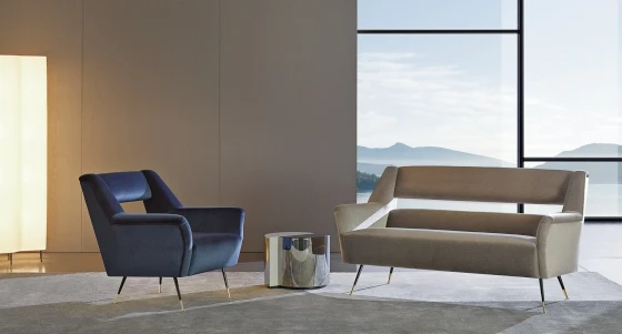 Minotti is marking its 70th anniversary by releasing updated versions of classic designs from its archive. The Albert&Ile seatings are joined by a table to form a retro-styled collection that demonstrates the timeless appeal of Minotti’s designs