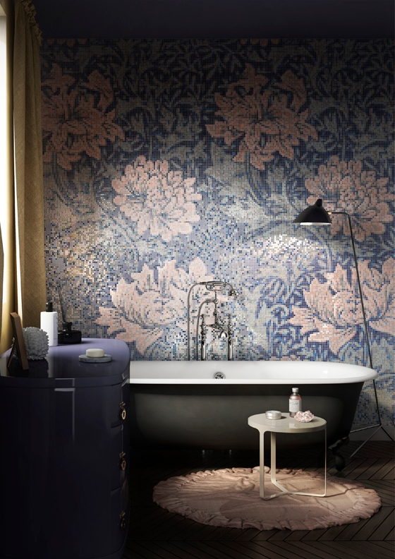 The shapes of plants and flowers are abstracted to create extremely versatile repeating patterns that recall the wallpapers and tapestries found in stately homes