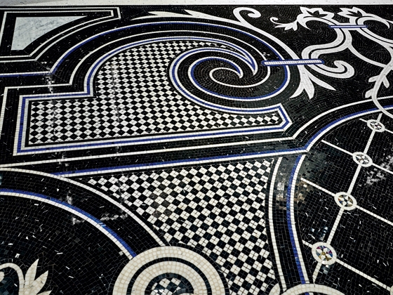 Traditional methods remain integral to the production of the company’s mosaics, which are made in Italy using skills that have been passed down over generations