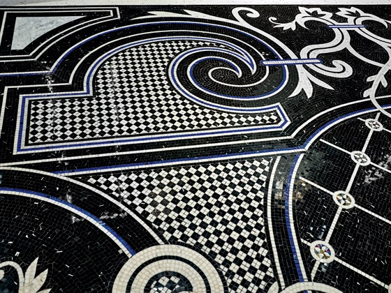 Traditional methods remain integral to the production of the company’s mosaics, which are made in Italy using skills that have been passed down over generations