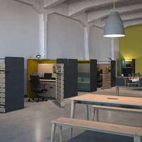 Modern working à la Fleischer: with lots of wood and natural tones, the working space becomes a living space, as seen here in the Cottage and Section furniture lines, which will be presented at this year's Orgatec